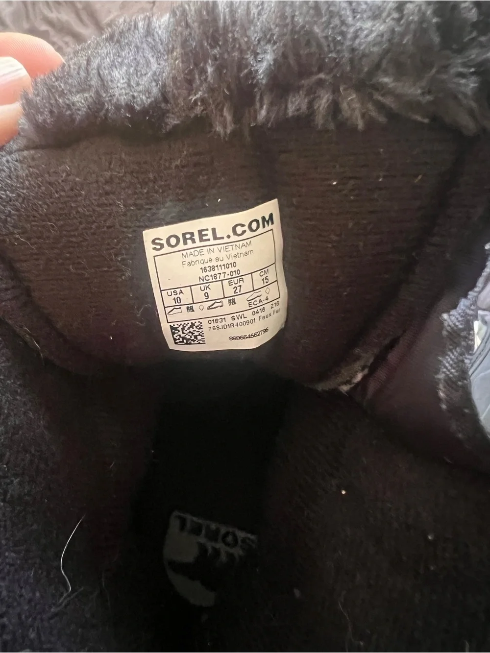 Sorel Kids Black Insulated Snow Boots with Faux Fur Cuff toddler 10